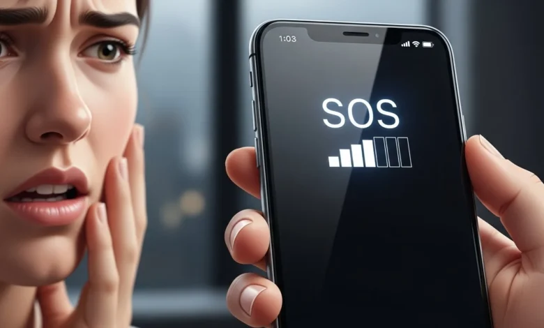 why does my phone say SOS